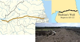 Hadrian duvarı haritası